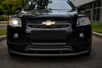 Chevrolet Captiva 2006-2019 Front triple bull bar Black (stainless steel) photo 1