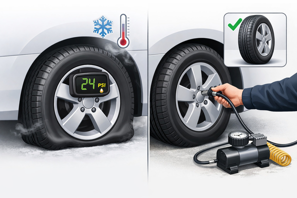 Tire pressure drops in cold weather: what to do without panic