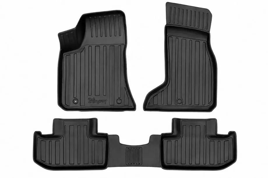 Dodge Challenger 2008-2023 Stingray 3D Rubber Floor Mats (4WD, Set of 4) Image