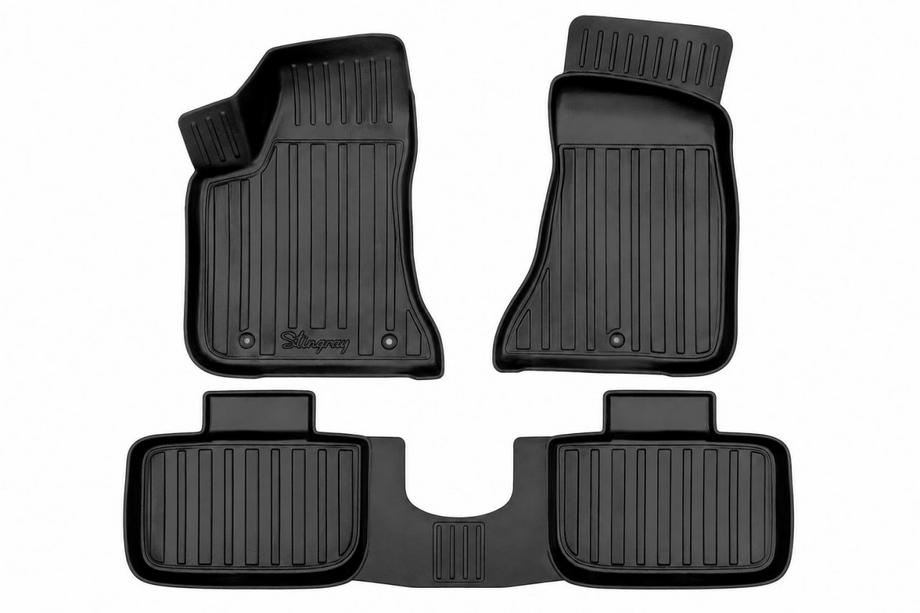 Dodge Challenger 2008-2023 Rubber Floor Mats Stingray 3D (2WD, 4 pcs) Image