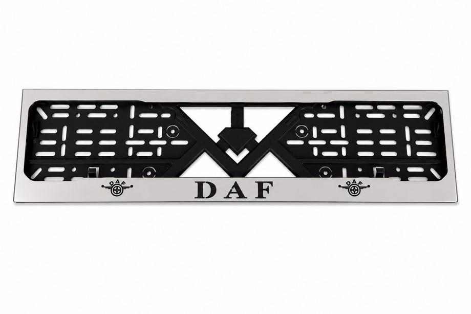 DAF License Plate Frame Chrome (1 pc, Stainless Steel) Photo 1
