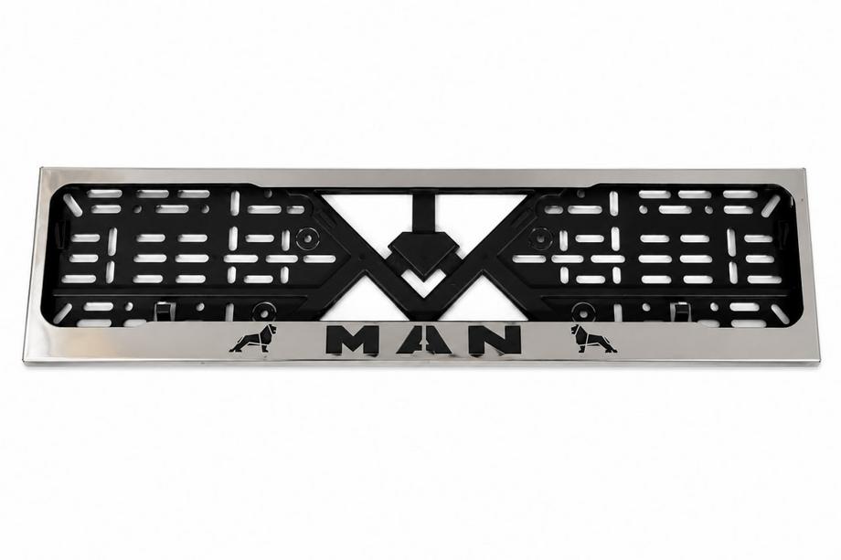 MAN License Plate Frame Chrome (1 pc, Stainless Steel) Image