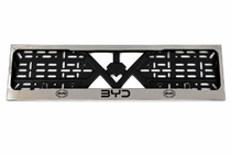 BYD License Plate Frame Chrome (1 pc, Stainless Steel) photo 1