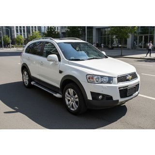 Side Steps Allmond White (2 pcs, Aluminum) Chevrolet Captiva 2006-2019 photo 1