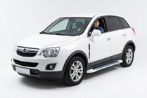 Opel Antara 2006-2017 Side Steps Allmond White (2 pcs, Aluminum) photo 1