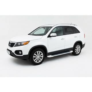 Side Steps Allmond White (2 pcs, Aluminum) Kia Sorento II XM 2009-2014 photo 1