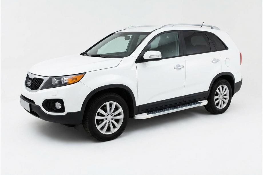 Kia Sorento II XM 2009-2014 Side Steps Allmond White (2 pcs, Aluminum) 2013-2016 Image