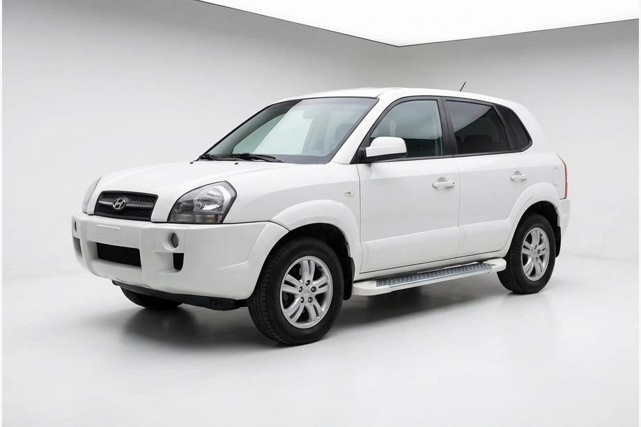 Hyundai Tucson JM 2004- Side Steps Allmond White (2 pcs, Aluminum) Image