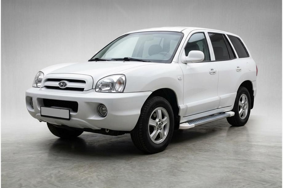 Hyundai Santa Fe 1 2000-2006 Side Steps Allmond White (2 pcs, Aluminum) Image
