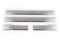 Chevrolet Aveo T250 2005-2011 Stainless Steel Door Sill Protectors Carmos V1 (4 pcs) photo 2