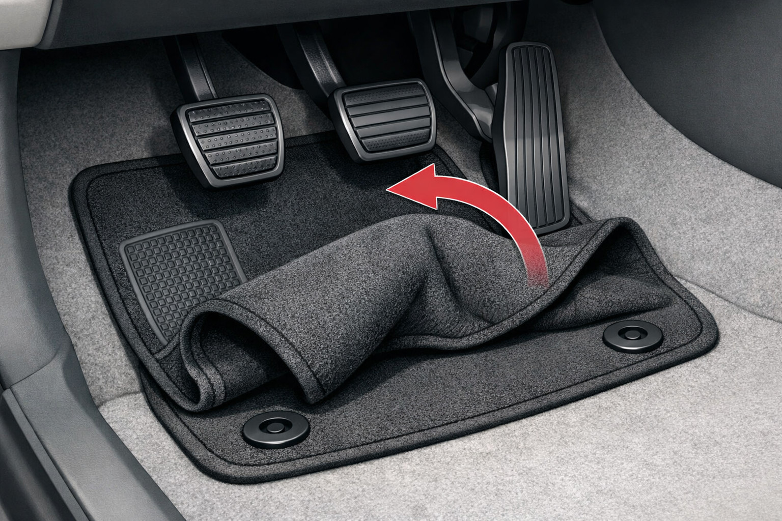 Floor mat slides and gets under the pedals: how to fix it
