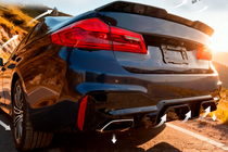 BMW 5 Series G30/G31 2017–2023 Rear bumper diffuser CS-Style (for M-Sport/M5 F90, ABS) photo 5