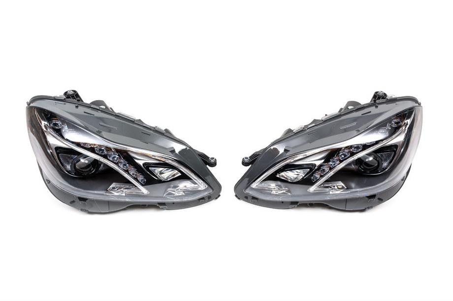 Mercedes E-class W212 2009-2016 Front headlights (pair, facelift, without control units, for vehicles with OEM halogen headlights) Photo 2