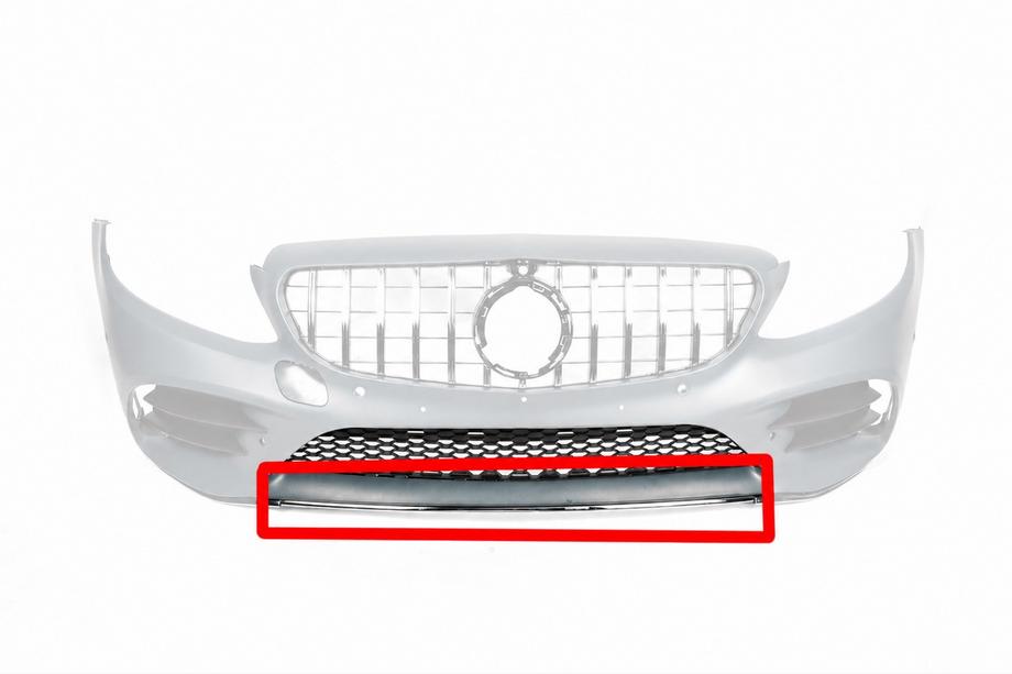 Mercedes C-class W205 2014-2021 Chrome bumper trim strip (AMG Line 2018-2021) Image