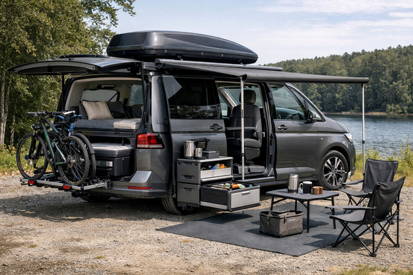 What to fit on the Volkswagen Caravelle T7 for family trips and cabin conversion