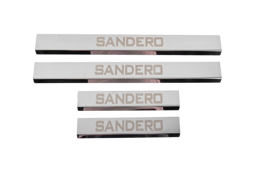 Dacia Sandero 2013-2020 Carmos V3 Door Sill Plates (4 pcs, Stainless Steel) Image