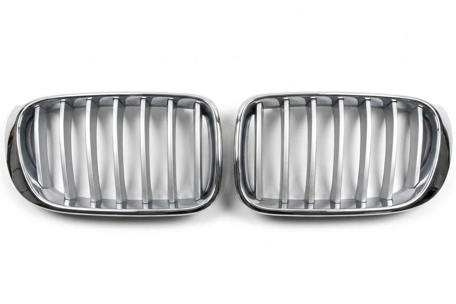 BMW X3 F25 2011-2018 1Bar kidney grilles (2014-2018, grey with chrome trim) Photo 1