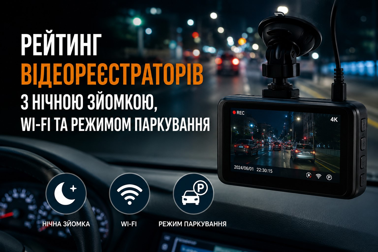 Dash cam ranking: night vision, Wi‑Fi and parking mode