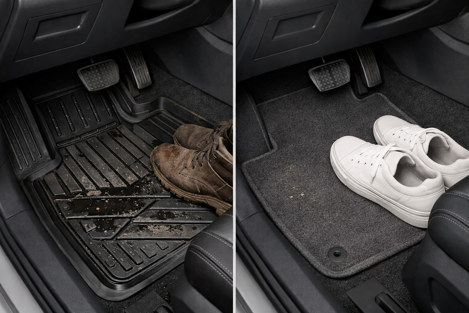 Which floor mats are more practical: rubber or carpet?