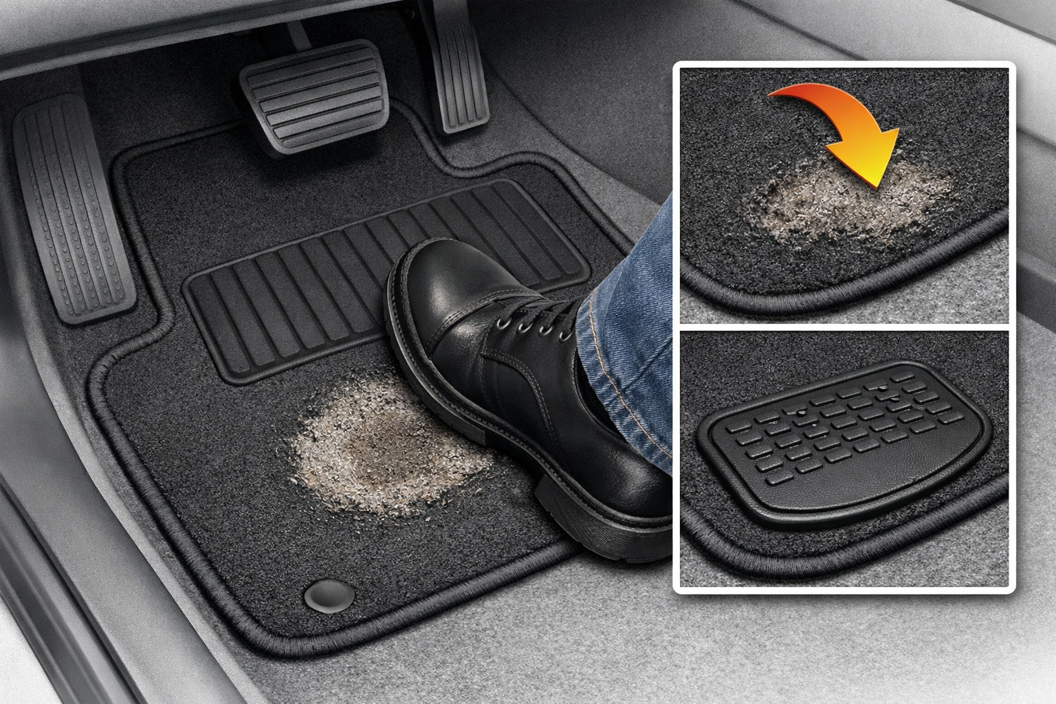 Why the driver’s mat wears through under the heel — and how to stop it