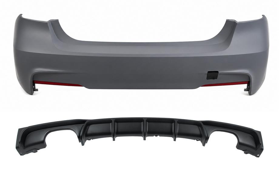 BMW 3 Series F30/F31 2012-2019 Rear bumper with diffuser for dual-exit twin exhaust M-Sport (for F30) Image