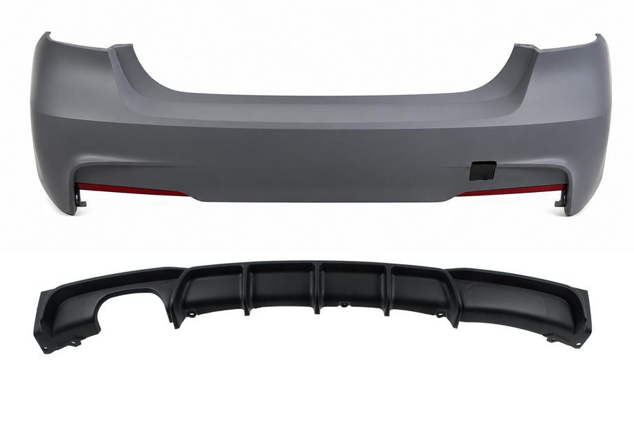 BMW 3 Series F30/F31 2012-2019 Rear bumper with diffuser for single-side dual exhaust M-Sport (for F30) Image