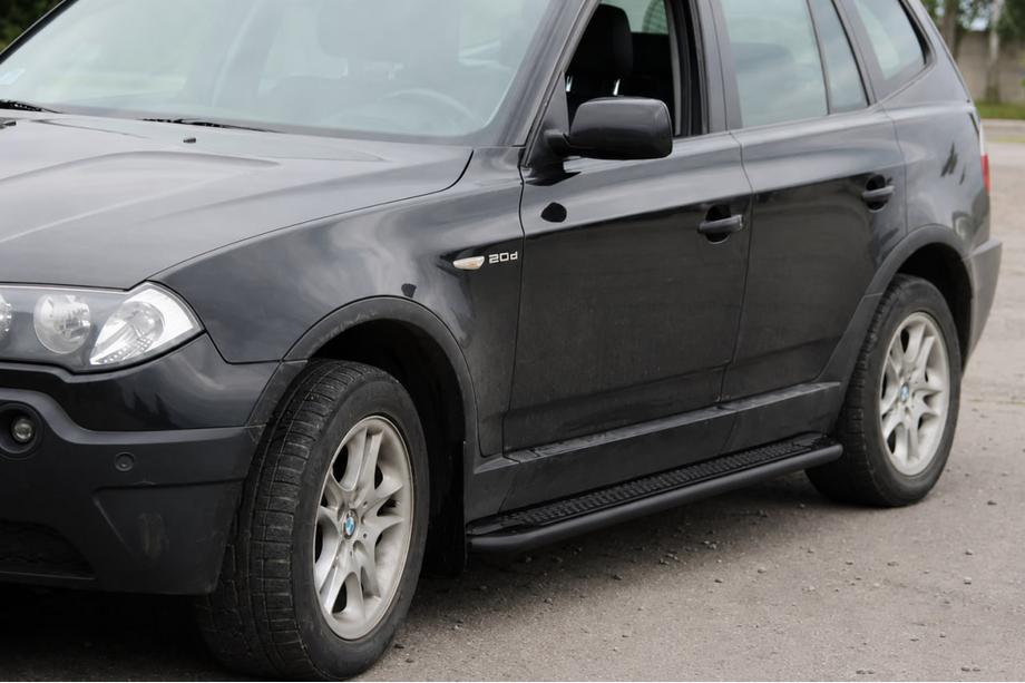 BMW X3 E83 2003-2010 Side steps KB001 Black (stainless steel) 60 mm Image
