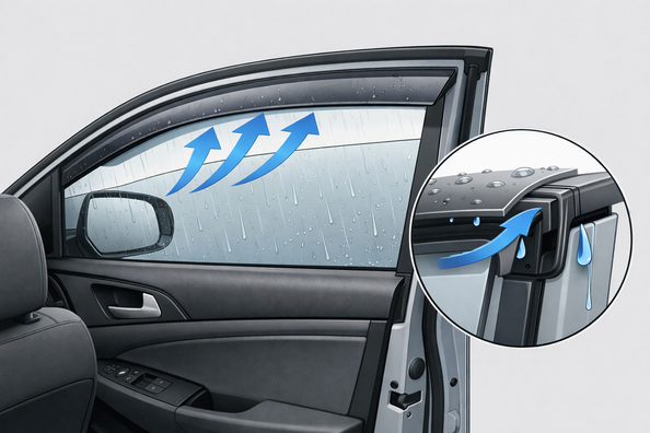 How to ventilate the cabin in rain without drops in the doors