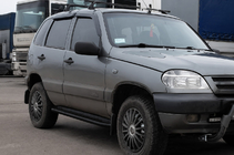 Chevrolet Niva 1998-2020 Side steps Premium Black (2 pcs, stainless steel) Ø60 photo 2