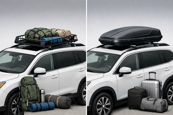 Roof rack on roof rails or a roof box: what to choose for trips