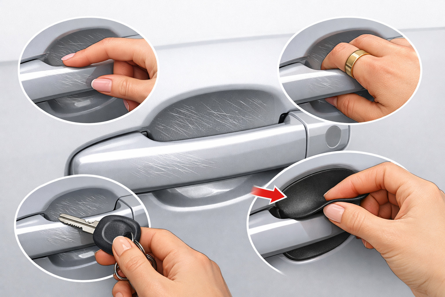 Why door handles scratch easily and how to hide it