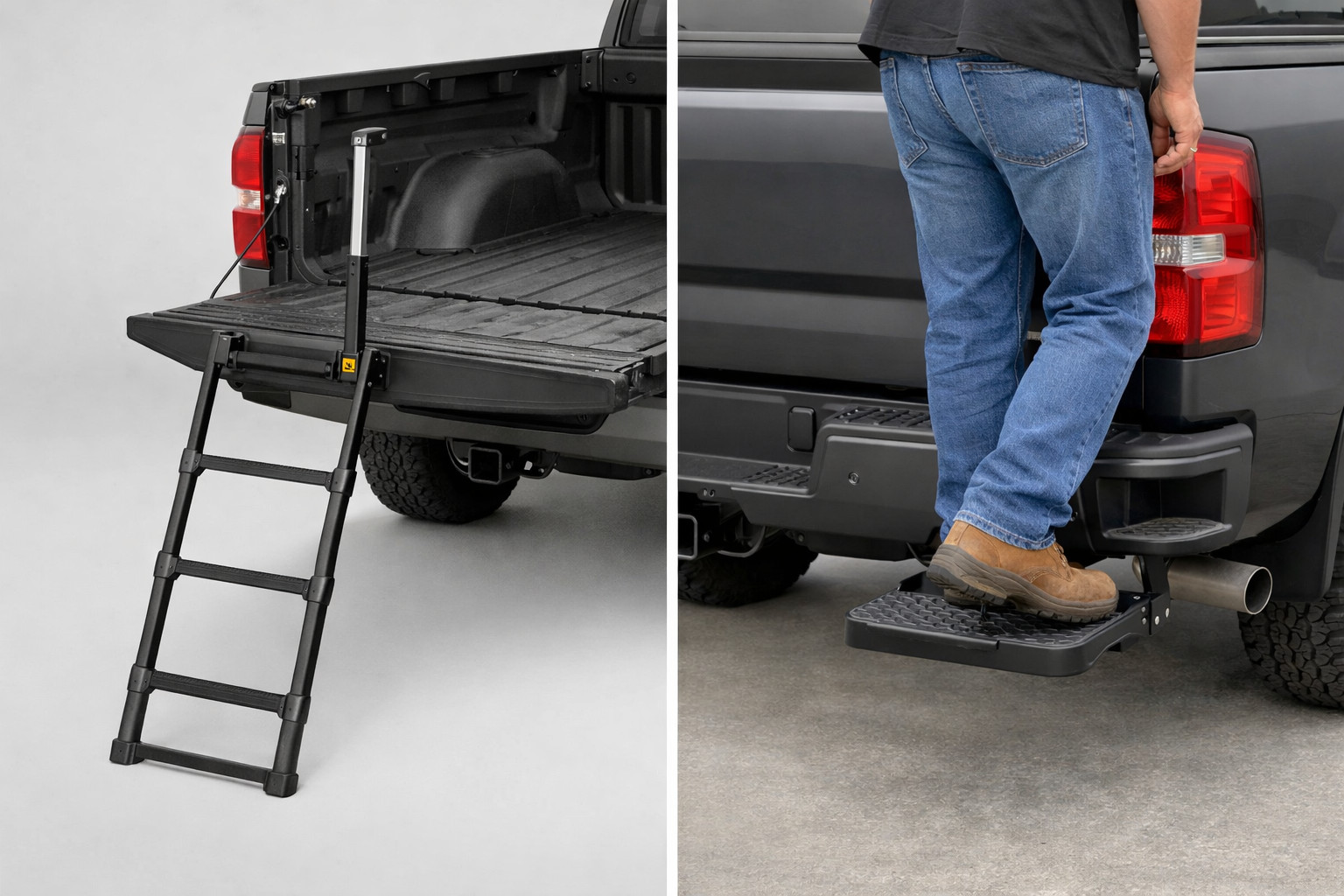 Pickup ladder or rear step: which is better for bed access?