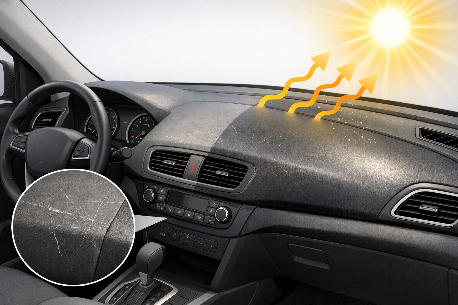 Why your dashboard fades and scratches quickly in the sun