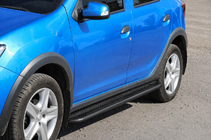 Dacia Sandero 2013-2020 Side steps KB001 (stainless steel) Black photo 2