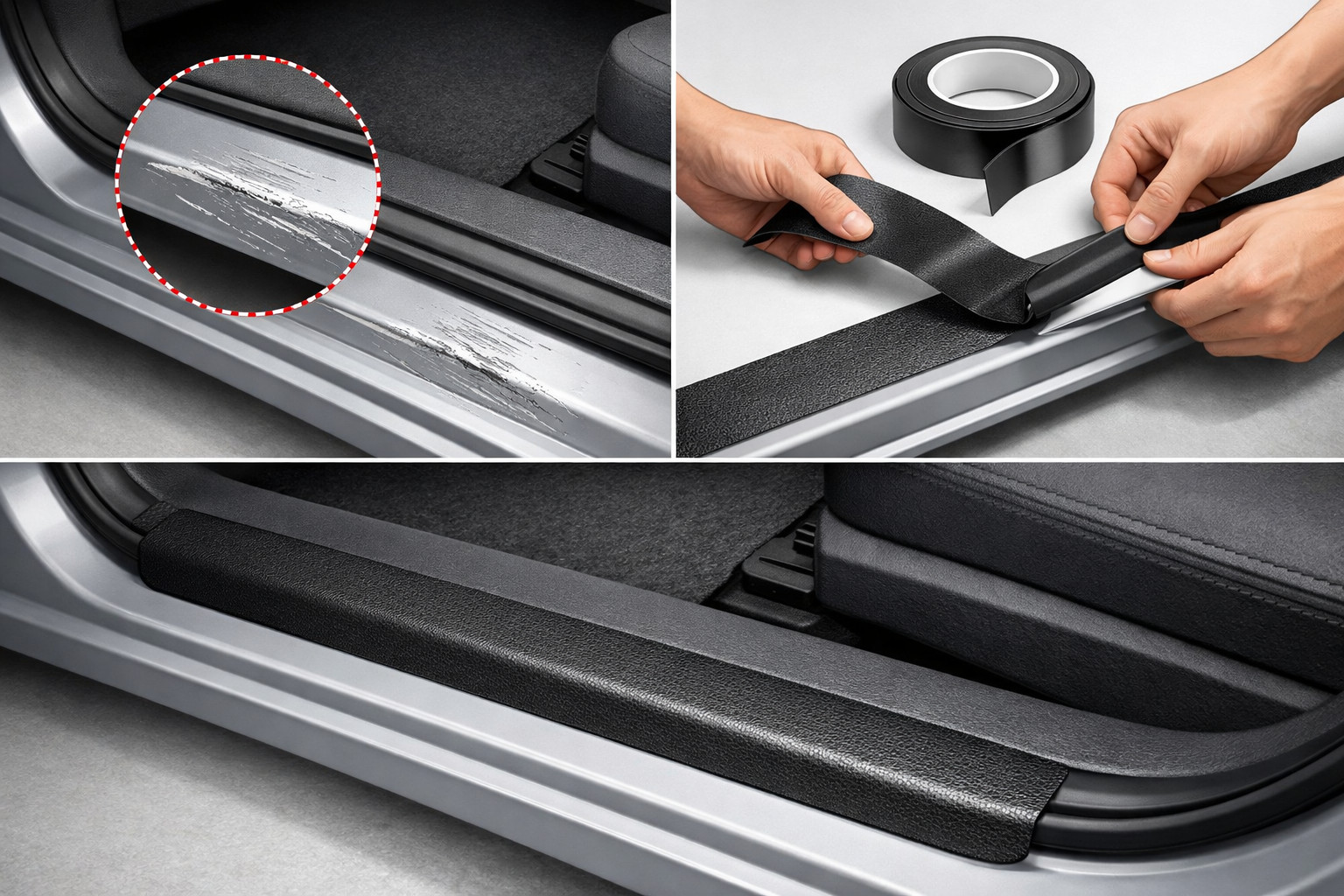 What to do if door sills are already scratched: hide marks without repainting