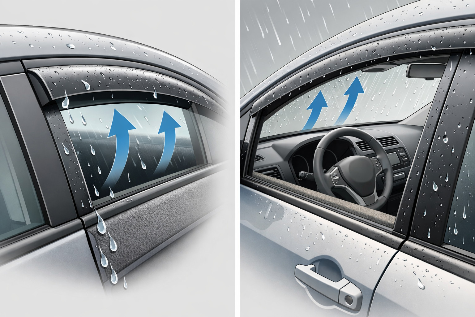 How to ventilate the cabin in rain without drops on the trim