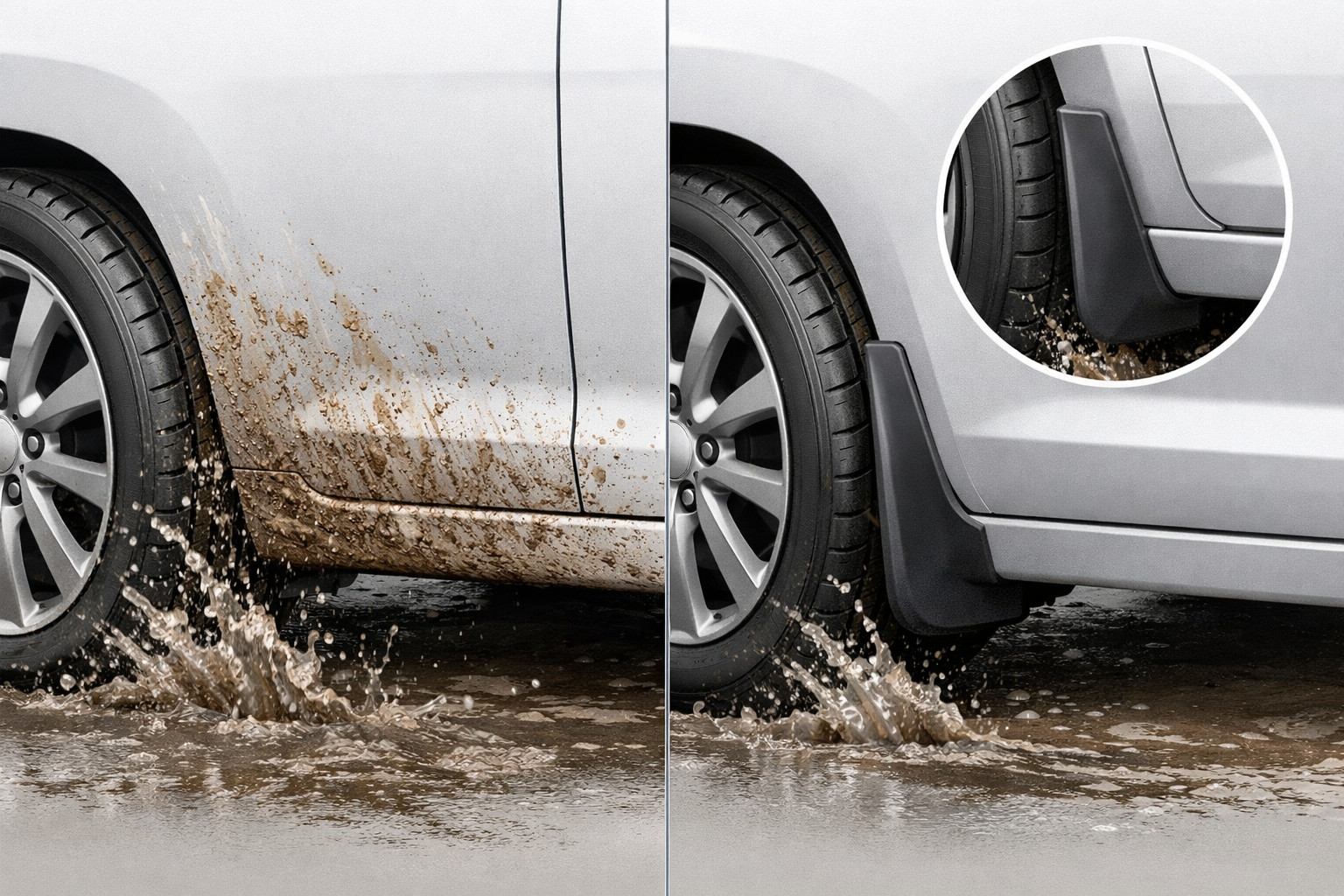 How to choose mud flaps when city driving soils lower door panels