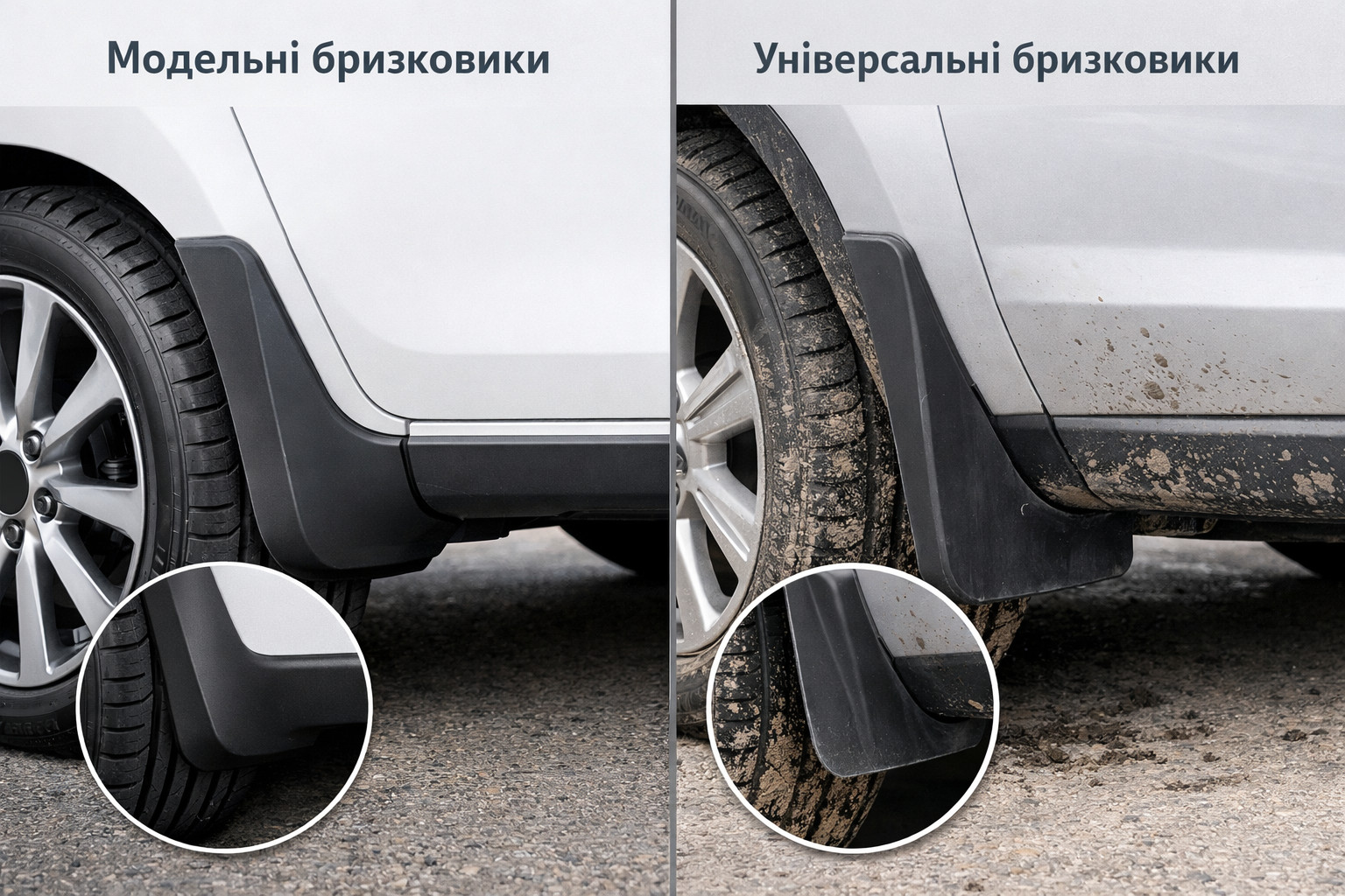 Vehicle-specific or universal mud flaps: which fit better and tear off less