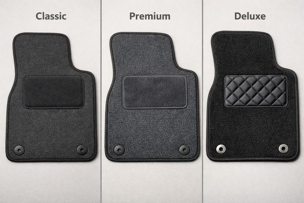 Textile floor mats Classic, Premium or Deluxe: which level to choose