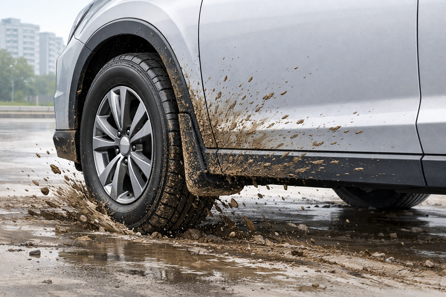 What to do if dirt splashes onto doors and arches even in the city