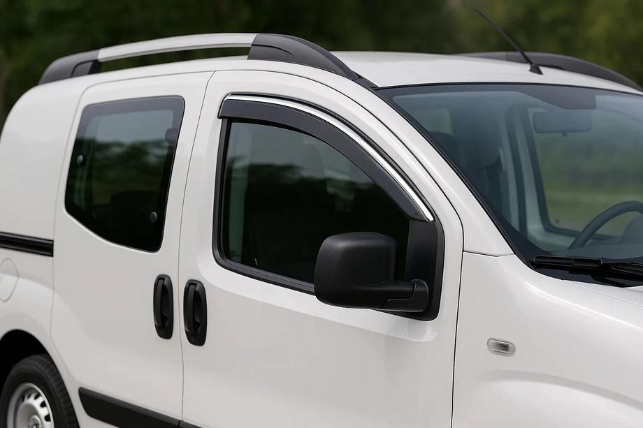 Peugeot Bipper 2008-2017 Window Deflectors with Chrome Trim Niken Luxury (2 pcs) Image