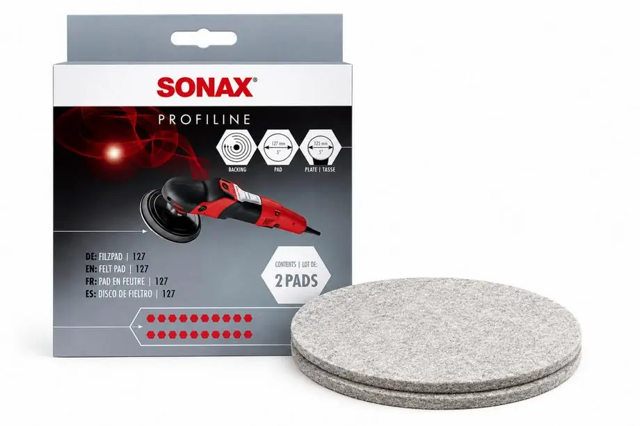 White felt polishing pad, set of 2 pcs, 127 mm Sonax Photo 1