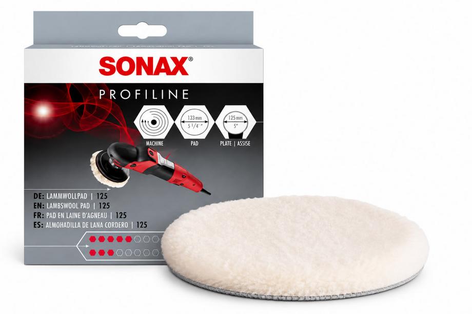 Polishing pad made of natural lambswool and polyester 125 mm Sonax Photo 1
