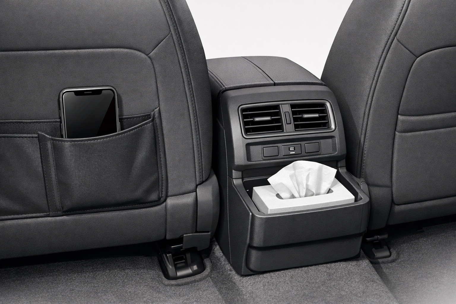 What to do when rear passengers have nowhere for a phone and tissues