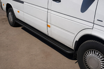 Volkswagen LT 1995-2006 Side steps Premium Black (2 pcs, stainless steel) Long wheelbase, Ø60 photo 3