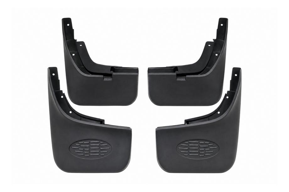 Land Rover Defender 2019- Wide Union Jack print mudflaps, gloss black Image