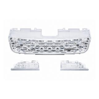 Silver radiator grille + fender gills