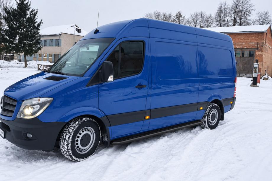 Volkswagen Crafter 2006-2016 Side steps Premium Black (2 pcs, stainless steel) d60, Long/ExtraLong Photo 2