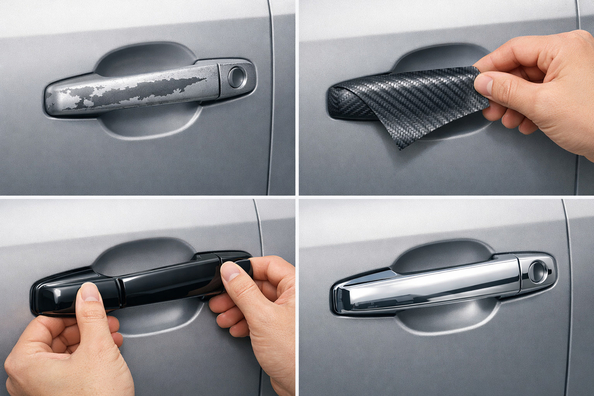 How to hide worn door handles without painting Photo 1