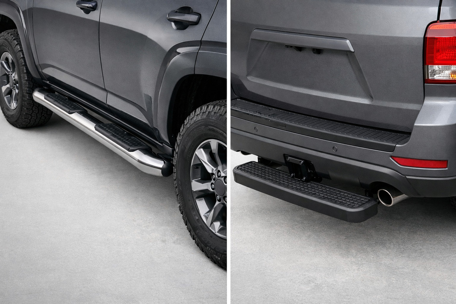 Side steps or rear step: what’s more practical for a tall vehicle